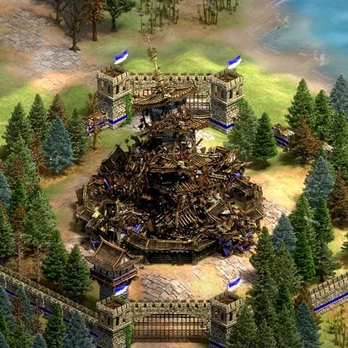 Animación de la destrucción o derrumbe de los edificios en Age of Empires II: Definitive Edition